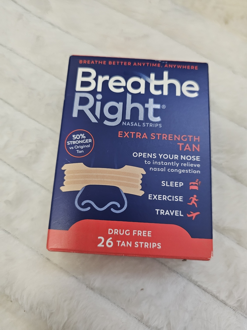 Breathe Right Extra Strength Tan Nasal Strips - 26 Count